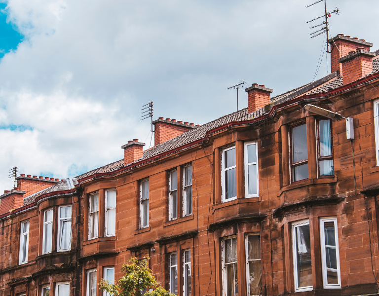 A stock photo of Glasgow tenements