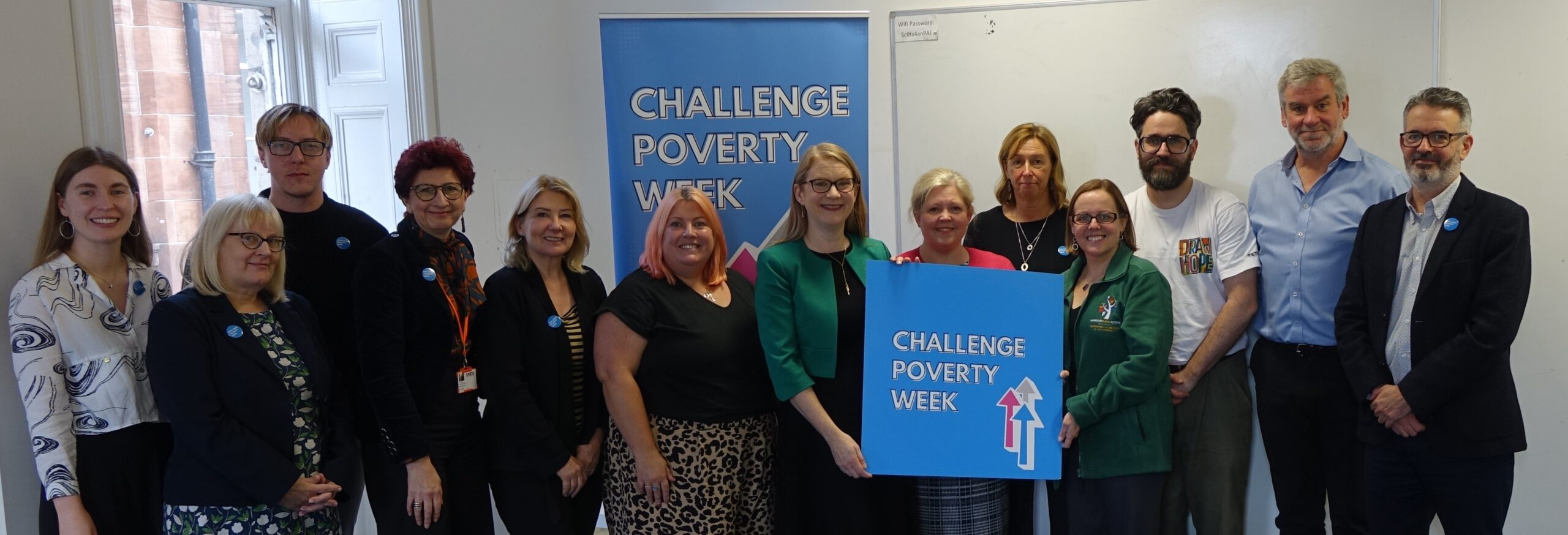 Scottish Social Justice Secretary Shirley Anne Somerville meeting with members of the Poverty Alliance during Challenge Poverty Week 2024